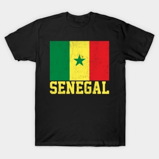 Senegal // Vintage-Style Flag Design T-Shirt